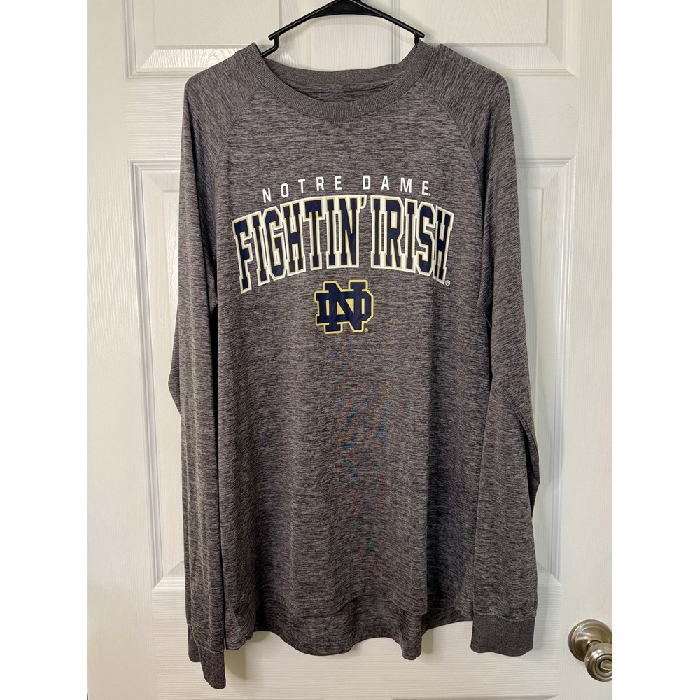 Colosseum Notre Dame Fighting Irish Men L Grey Excellent Long Sleeve Shirt